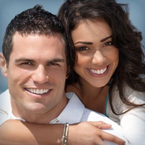 young couple smiling